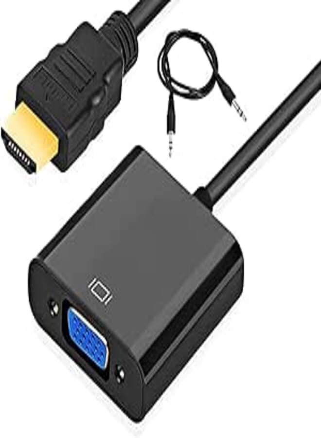 FENTICO HDTV HDMI to VGA Adapter (Male to Female) Converter with Audio for PC, Monitor, Projector, HDTV, Xbox and More
